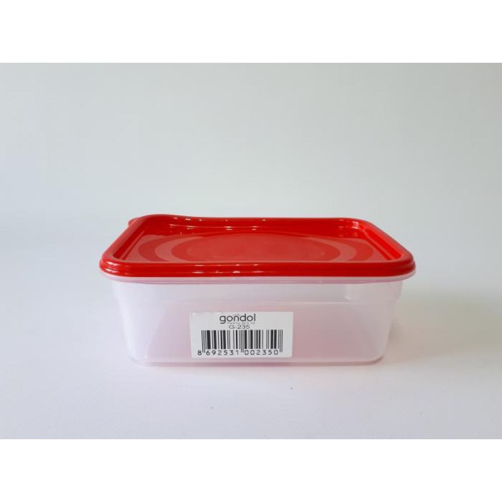 Пластиковий контейнер для харчових продуктів з кришкою Gondol G235 Судок харчовий 18,5*12 cm H 7 cm 1,1 л