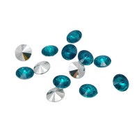 Круглые клеевые стразы риволи декоративные Искусственные кристаллы камни для декора бирюзовые 1,4 cm 500 шт/уп