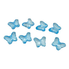Декоративні намистини кристали для рукоділля Метелики бірюзові 3*2 cm 202 штуки в упаковці