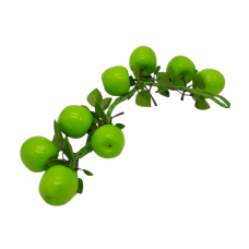 Искусственная ветка зеленые яблоки 8 штук Муляж фрукты для декора L 45 cm