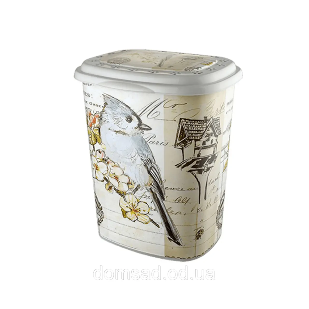Кошик бак з кришкою для брудної білизни великий пластиковий 339 Elif Plastik 43*34 cm H 51 cm 45 літрів