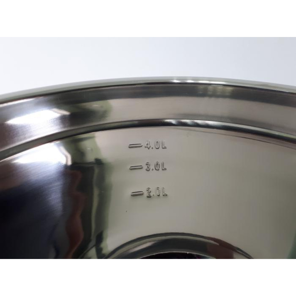 Миска кухонна для міксера з нержавіючої сталі глибока матова D 28 cm H 15 cm 5,8 л Нержавіюча сталь