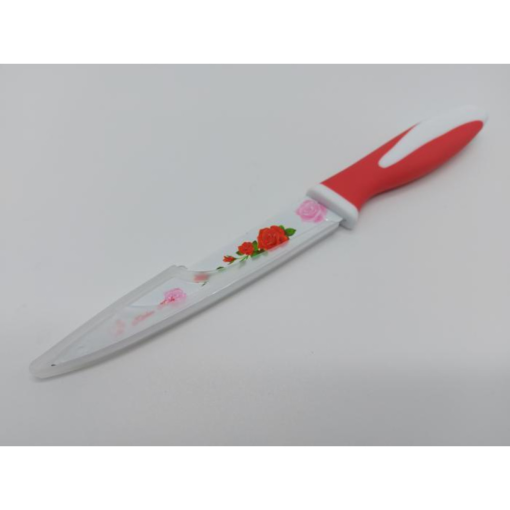 Ніж кухонний універсальний у чохлі кольоровий "Роза" L 24 cm лезо 12,5 cm
