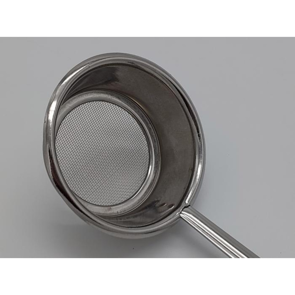 Сито дуршлаг маленькое кухонное круглое нержавейка с пластиковой ручкой D 9 cm L 30 cm
