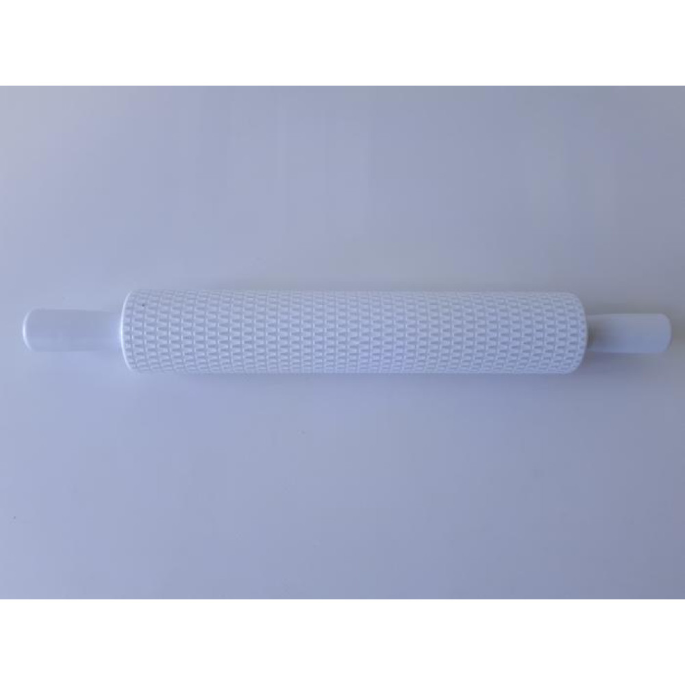 Скалка кондитерська текстурна з візерунком пластикова для мастики L 36/25 cm D 5 cm