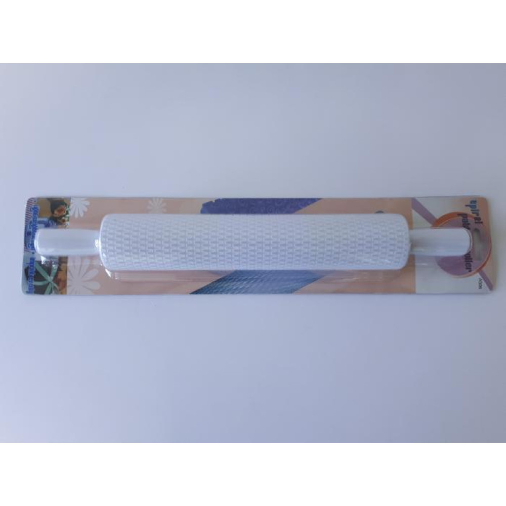 Скалка кондитерська текстурна з візерунком пластикова для мастики L 36/25 cm D 5 cm