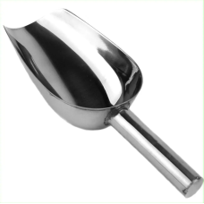 Совок для льда сыпучих продуктов и круп нержавейка L 21 cm/чаша 12,5*8,5 cm вместимость 150 грамм