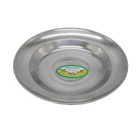 Тарілка з нержавіючої сталі дрібна для їжі D 24 cm H 3,2 cm Нержавіюча сталь