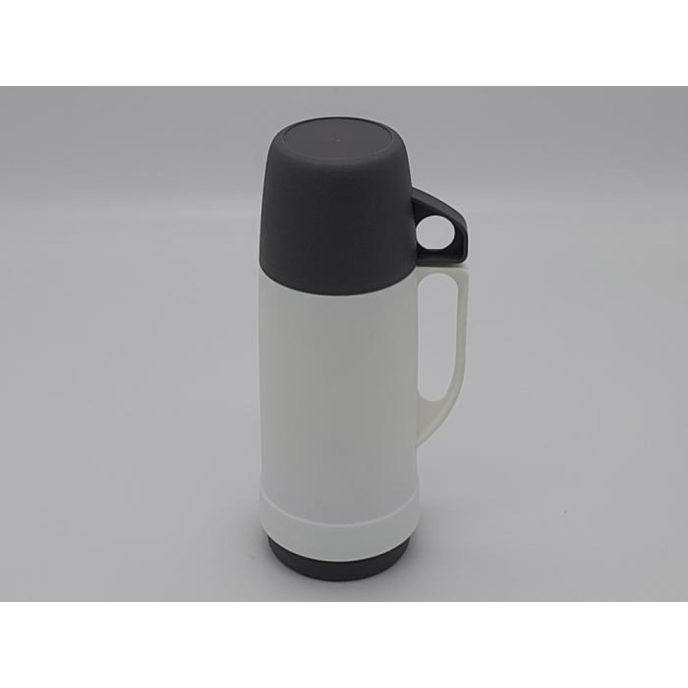 Термос для кави та чаю з чашкою пластиковий зі скляною колбою H 21 cm 230 мл
