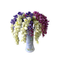 Гілка гліцинії штучна 3 кольори для декору Квіти для декорування L стебла 70 cm L квітки 39 cm