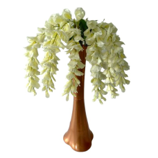Гілка гліцинії штучна біла для декору Квіти для декорування L стебла 70 cm L квітки 39 cm