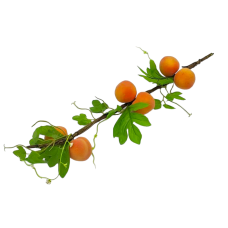 Искусственная ветка персики 6 штук Муляж фрукты для декора L 58 cm