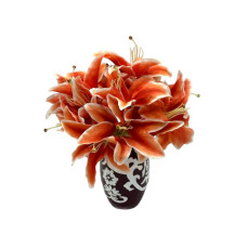 Гілка лілії штучна помаранчева для декору Квіти для декорування L 28 cm D 17 cm