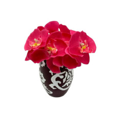 Гілка орхідеї штучна рожева для декору Квіти для декорування L 15 cm D 12 cm