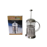 Чайник заварник френч-прес з нержавіючої сталі та скла для чаю та кави Смужка D 10 cm H 17,5 cm 800 мл