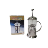 Чайник заварник френч-прес з нержавіючої сталі та скла для чаю та кави Смужка D 10 cm H 20 cm 1 літр