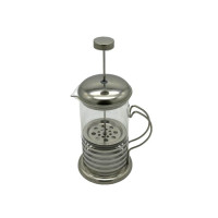Чайник заварник френч-прес з нержавіючої сталі та скла для чаю та кави Смужка D 9 cm H 17 cm 600 мл