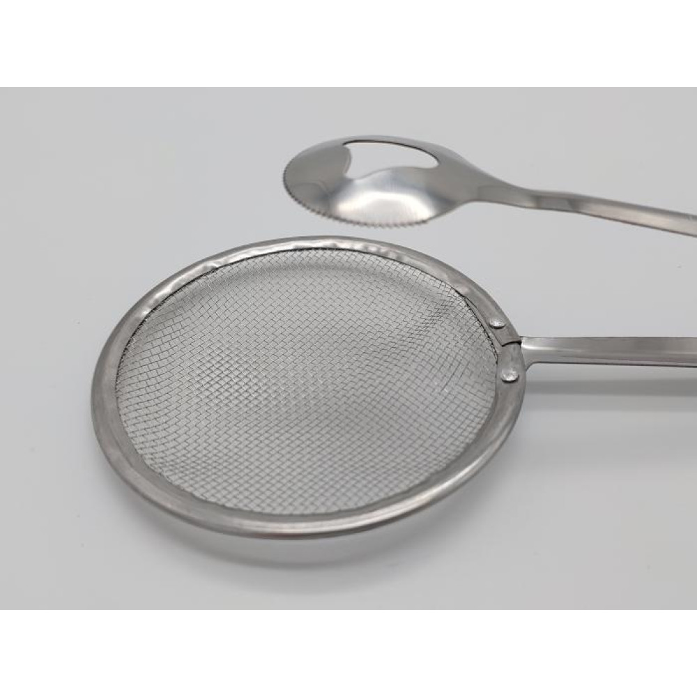 Щипцы для фритюра и жарки с сеткой-шумовкой нержавеющие L 28 cm