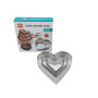 Металлическая кондитерская форма для выпечки и сборки тортов в наборе 3 штуки Сердце H 4,5 cm