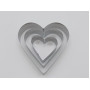 Металева кондитерська форма для випікання та збирання тортів у наборі 3 штуки Серце H 4,5 cm