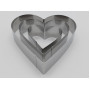 Металева кондитерська форма для випікання та збирання тортів у наборі 3 штуки Серце H 4,5 cm