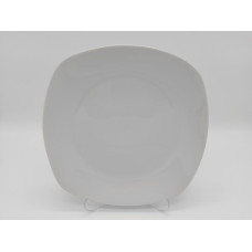 Блюдо керамическое белое квадратное большое Тарелка столовая мелкая для вторых блюд Надежда 24 * 24 cm