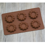 Форма силиконовая кондитерская для выпечки кексов печенья и маффинов 6 штук 29*17*2 cm/D 7 cm H 1 cm