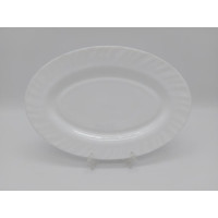 Блюдо овальное стеклокерамическое белое Тарелка для рыбы стеклокерамика с волнистым краем 30,5 * 21 cm H 2 cm