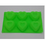Форма силиконовая кондитерская для выпечки пирожных и десертов Сердце 6 штук 29*17*4,5 cm/7*7 H 4 cm