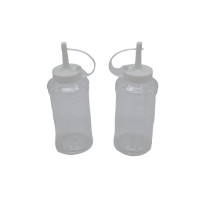 Набір пластикових пляшок для соусів сиропів та олії ємності з носиком прозорі 2 штуки H 13 cm 300 ml
