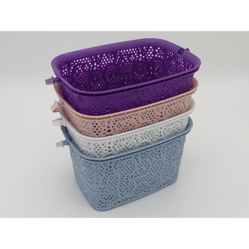 Кошик відро для прищіпок пластиковий Кошик Tuffex 8035 Ажур 21*15 cm H 13,5 cm 3 літри