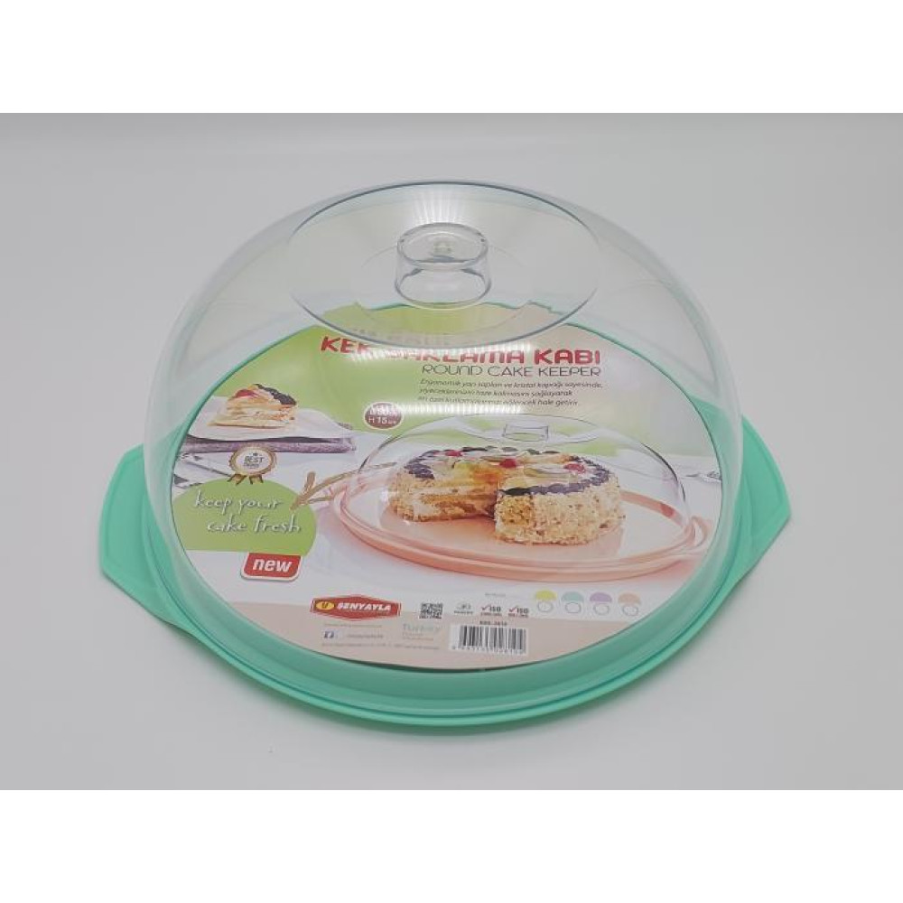 Тортовница круглая Senyayla Plastik с прозрачной крышкой пластиковая D 34/27 cm H 13 cm