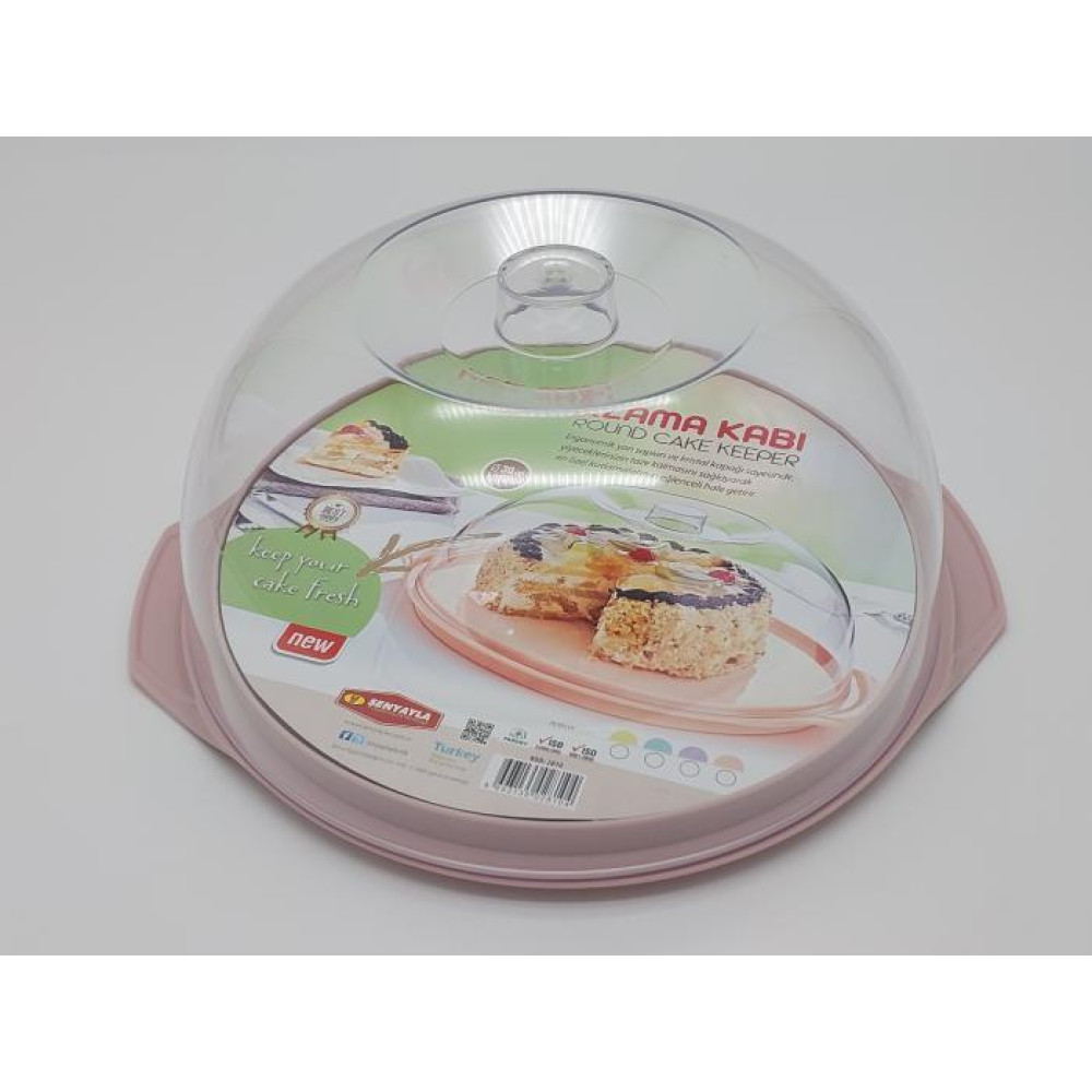 Тортовница круглая Senyayla Plastik с прозрачной крышкой пластиковая D 34/27 cm H 13 cm