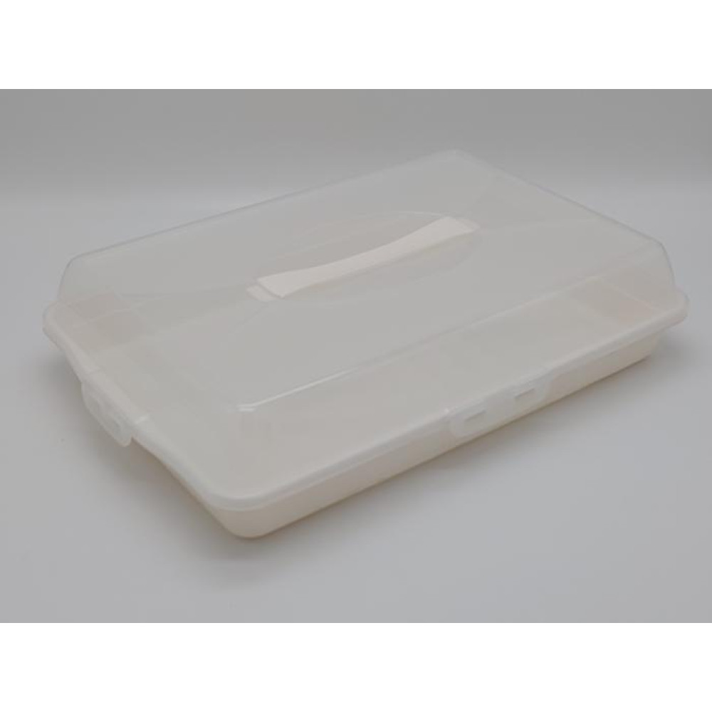 Тортовница прямоугольная Dunya Plastik ТР-378 с прозрачной крышкой на защелках пластиковая 40*28 cm H 10 cm