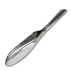 Нож скребок для чистки чешуи рыбы Чистилка рыбочистка для рыбы ручная нержавеющая сталь L 23 cm