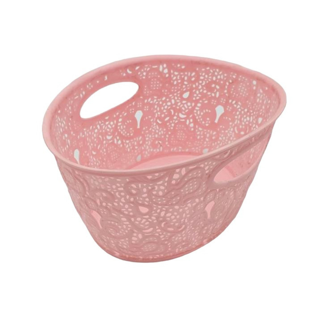 Кошик пластиковий овальний без кришки Мереживо Elif Plastik №321 Ящик для зберігання речей 29*22 H 16 cm 7 л