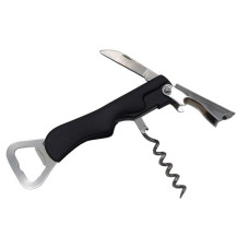 Нож штопор открывалка металлический Складной нож-штопор сомелье Нож для официанта и бармена со штопором L 13cm