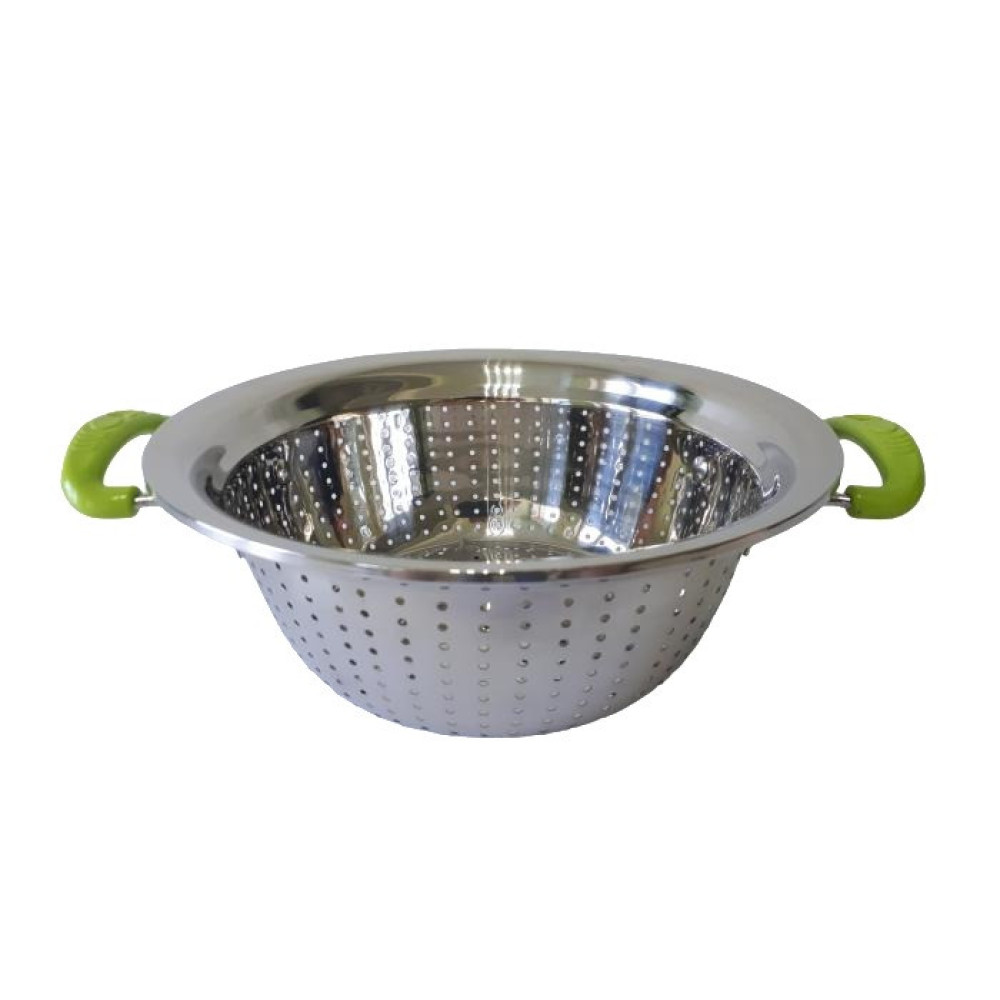 Дуршлаг из нержавеющей стали Сито нержавейка с двумя ручками D 24 cm H 9,5 cm