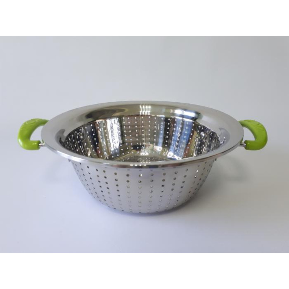 Дуршлаг из нержавеющей стали Сито нержавейка с двумя ручками D 24 cm H 9,5 cm