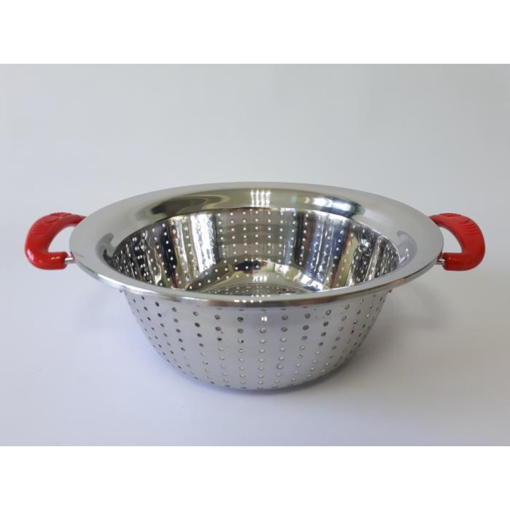 Дуршлаг из нержавеющей стали Сито нержавейка с двумя ручками D 24 cm H 9,5 cm
