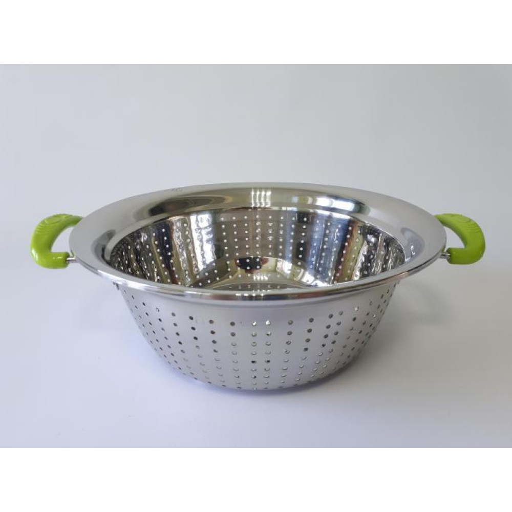 Дуршлаг из нержавеющей стали Сито нержавейка с двумя ручками D 26 cm H 10 cm