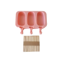 Форма силіконова для морозива Ескімо та євродесертів з паличками у наборі 3 штуки 19*10 cm / 9*4,8 cm H 2 cm
