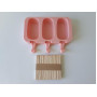 Форма силиконовая для мороженого Эскимо и евродесертов с палочками в наборе 3 штуки 19*10 cm / 9*4,8 cm H 2 cm