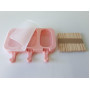 Форма силиконовая для мороженого Эскимо и евродесертов с палочками в наборе 3 штуки 19*10 cm / 9*4,8 cm H 2 cm