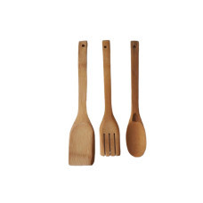 Набор кухонных принадлежностей бамбуковый для кухни 3 штуки ложка для гарнира и 2 лопатки  L 29 cm