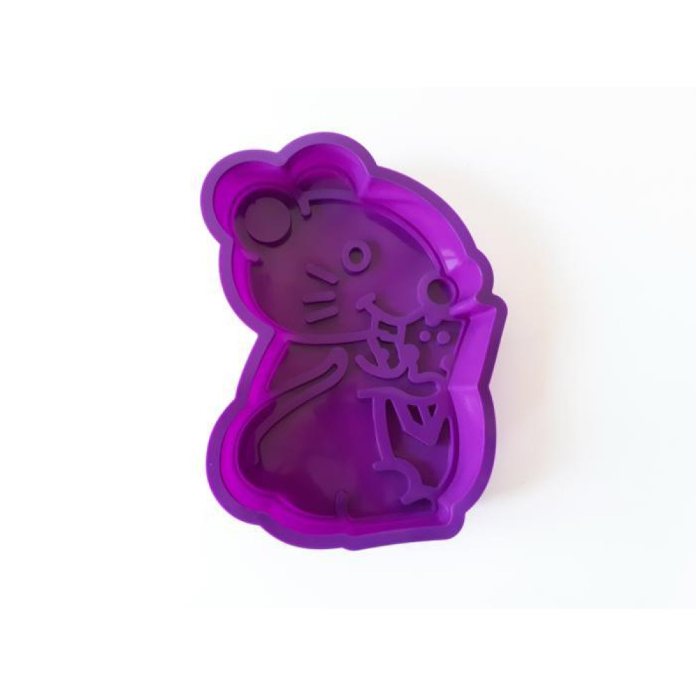 Форма силиконовая кондитерская для выпечки пирога или торта Мышка 25*18*4 cm