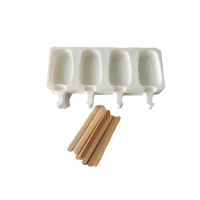 Форма силиконовая для мороженого Эскимо и евродесертов с палочками в наборе 4 штуки 26*15 cm / 9*5 cm H 2 cm
