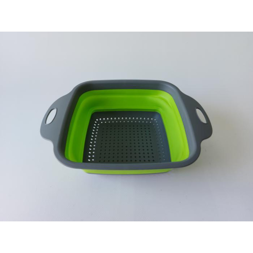 Дуршлаг силиконовый складной квадратный Сито с двумя ручками 22 * 22 cm H 8 cm