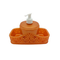 Органайзер для кухні та ванної кімнати з дозатором для мила пластмасовий Ажур 22*9,5 cm H 10 cm
