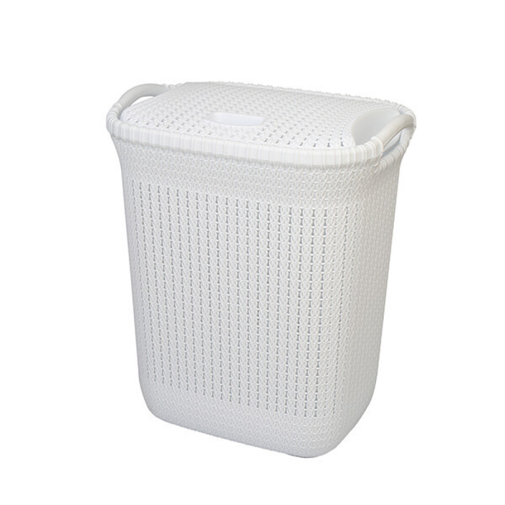 Кошик бак з кришкою для брудної білизни великий пластиковий A170 Alkansan Plastik 44*35 cm H 54 cm 50 літрів